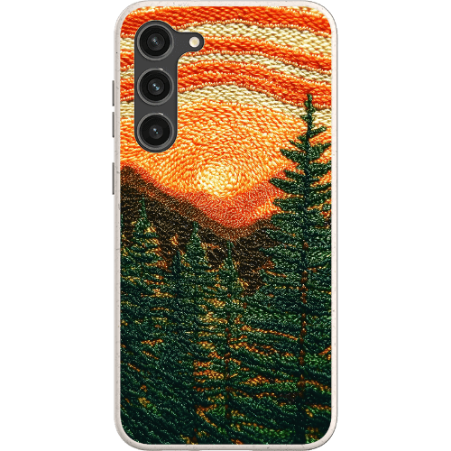 Stepping Green Phone Case Faux Embroidered Mountain Bio Case