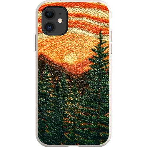 Stepping Green Phone Case Faux Embroidered Mountain Bio Case