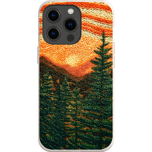 Stepping Green Phone Case Faux Embroidered Mountain Bio Case