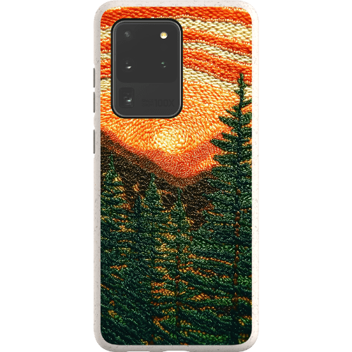 Stepping Green Phone Case Faux Embroidered Mountain Bio Case