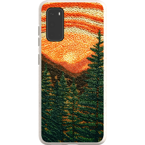 Stepping Green Phone Case Faux Embroidered Mountain Bio Case