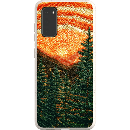Stepping Green Phone Case Faux Embroidered Mountain Bio Case