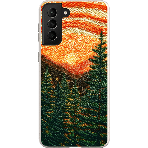 Stepping Green Phone Case Faux Embroidered Mountain Bio Case