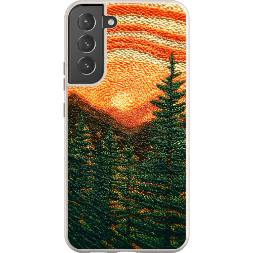 Stepping Green Phone Case Faux Embroidered Mountain Bio Case