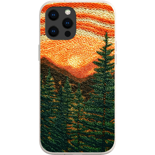 Stepping Green Phone Case Faux Embroidered Mountain Bio Case