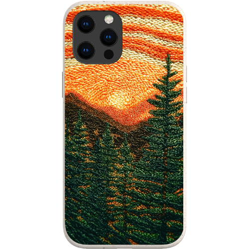 Stepping Green Phone Case Faux Embroidered Mountain Bio Case