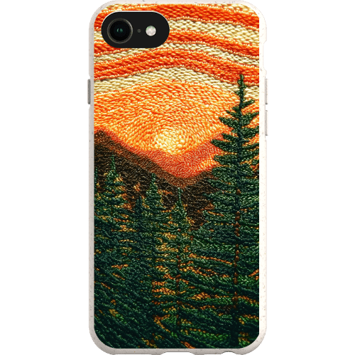Stepping Green Phone Case Faux Embroidered Mountain Bio Case
