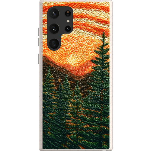 Stepping Green Phone Case Faux Embroidered Mountain Bio Case