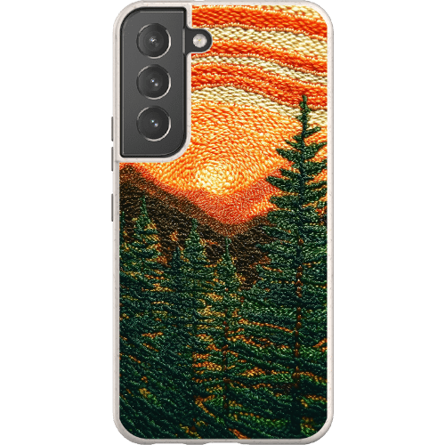 Stepping Green Phone Case Faux Embroidered Mountain Bio Case