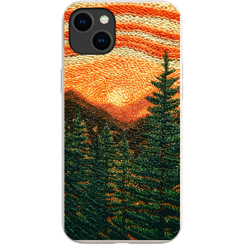 Stepping Green Phone Case Faux Embroidered Mountain Bio Case