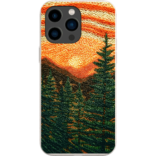 Stepping Green Phone Case Faux Embroidered Mountain Bio Case