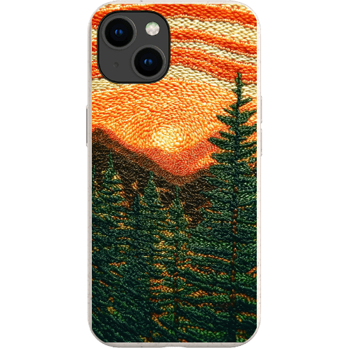 Stepping Green Phone Case Faux Embroidered Mountain Bio Case