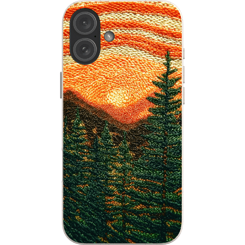 Stepping Green Phone Case Faux Embroidered Mountain Bio Case