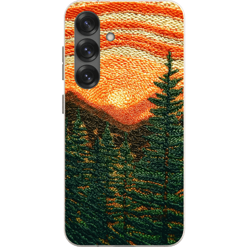Stepping Green Phone Case Faux Embroidered Mountain Bio Case
