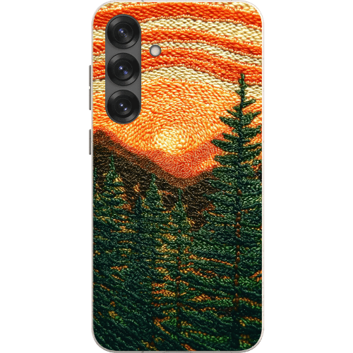 Stepping Green Phone Case Faux Embroidered Mountain Bio Case