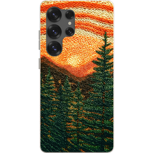 Stepping Green Phone Case Faux Embroidered Mountain Bio Case
