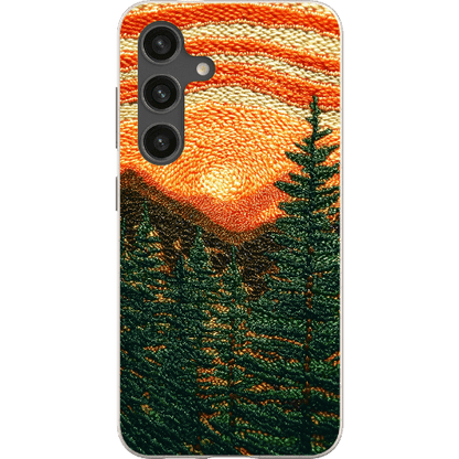 Stepping Green Phone Case Faux Embroidered Mountain Bio Case
