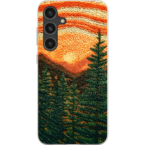 Stepping Green Phone Case Faux Embroidered Mountain Bio Case