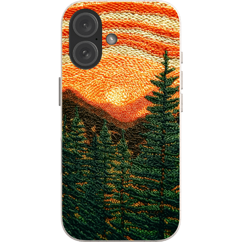 Stepping Green Phone Case Faux Embroidered Mountain Bio Case