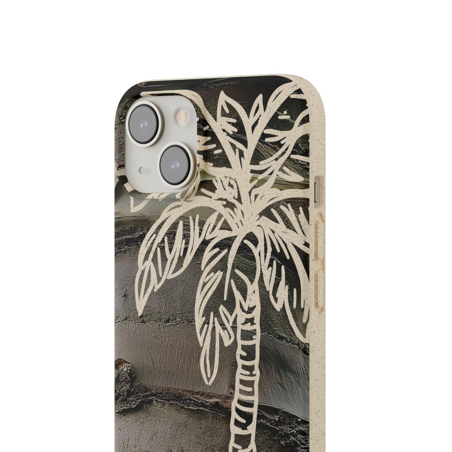Stepping Green Phone Case Faux Wood Palm Tree Bio Case