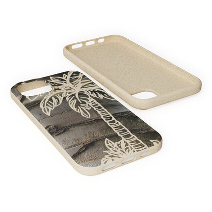 Stepping Green Phone Case Faux Wood Palm Tree Bio Case