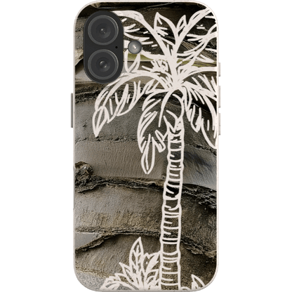 Stepping Green Phone Case Faux Wood Palm Tree Bio Case