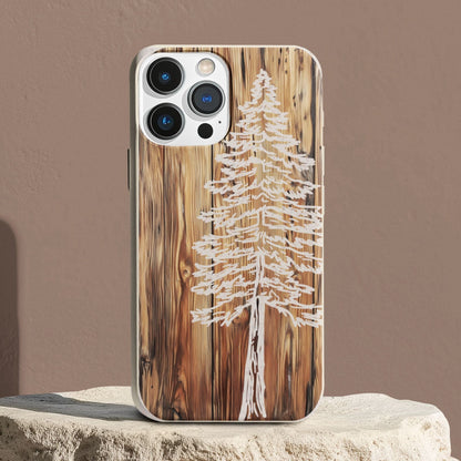 Stepping Green Phone Case Faux Wood Pine Tree Bio Case