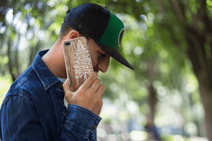 Stepping Green Phone Case Faux Wood Pine Tree Bio Case