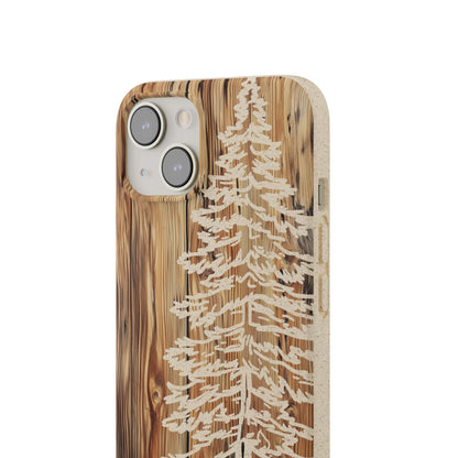 Stepping Green Phone Case Faux Wood Pine Tree Bio Case