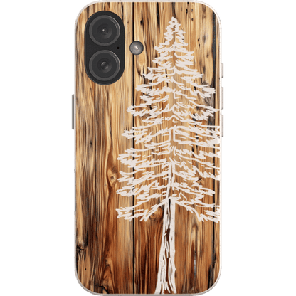 Stepping Green Phone Case Faux Wood Pine Tree Bio Case