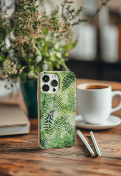 Stepping Green Phone Case Fern Leaves Bio Case