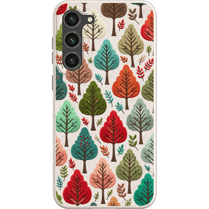 Stepping Green Phone Case Festive Fall Trees Bio Case