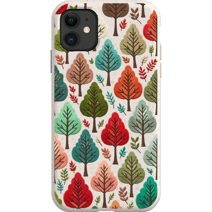 Stepping Green Phone Case Festive Fall Trees Bio Case