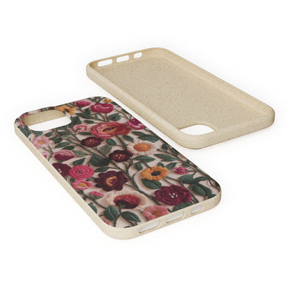 Stepping Green Phone Case Floral Embroidered Look Bio Case