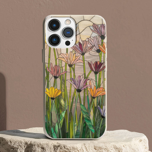 Stepping Green Phone Case Floral Stained Glass Bio Case