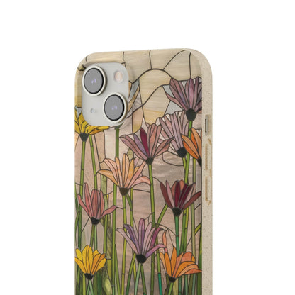 Stepping Green Phone Case Floral Stained Glass Bio Case
