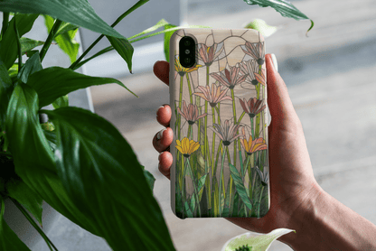 Stepping Green Phone Case Floral Stained Glass Bio Case