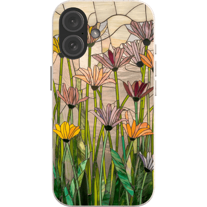 Stepping Green Phone Case Floral Stained Glass Bio Case