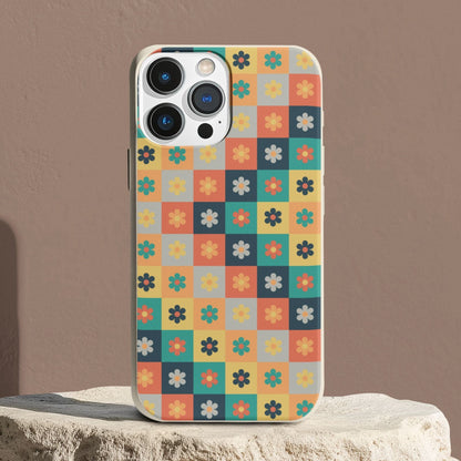 Stepping Green Phone Case Flower Checkerboard Bio Case