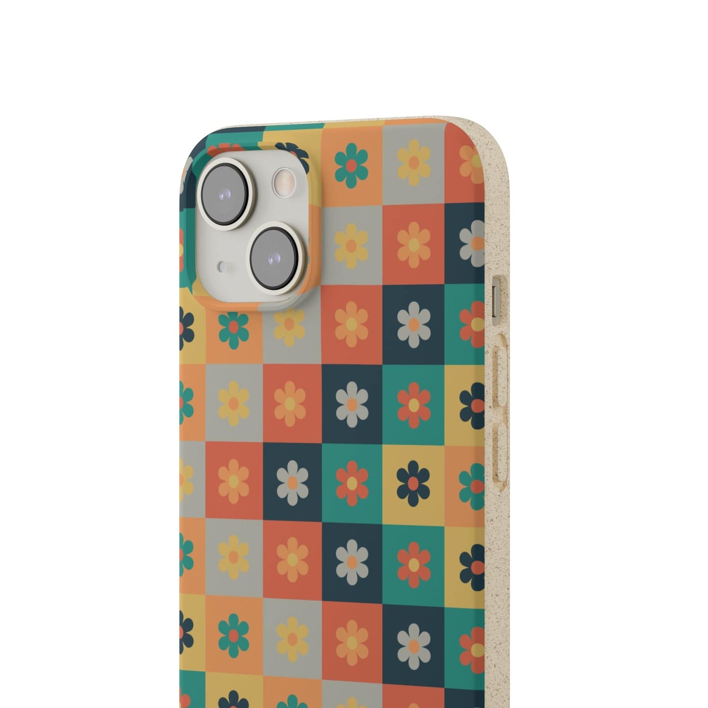 Stepping Green Phone Case Flower Checkerboard Bio Case
