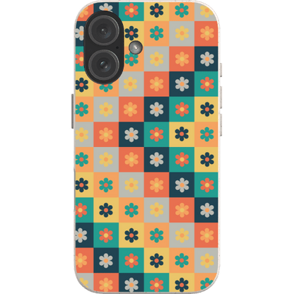 Stepping Green Phone Case Flower Checkerboard Bio Case