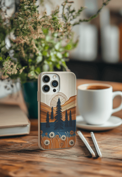 Stepping Green Phone Case Folded Paper Mountain Bio Case