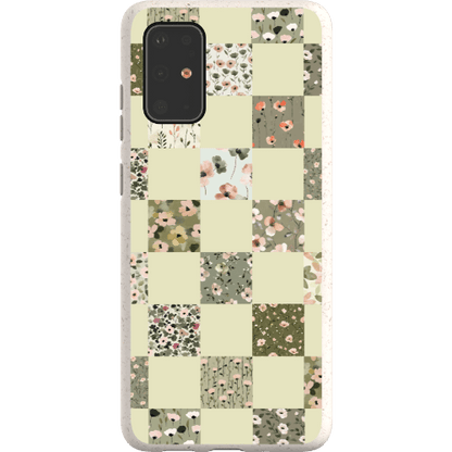 Stepping Green Phone Case Foral Patterns Checkerboard Bio Case