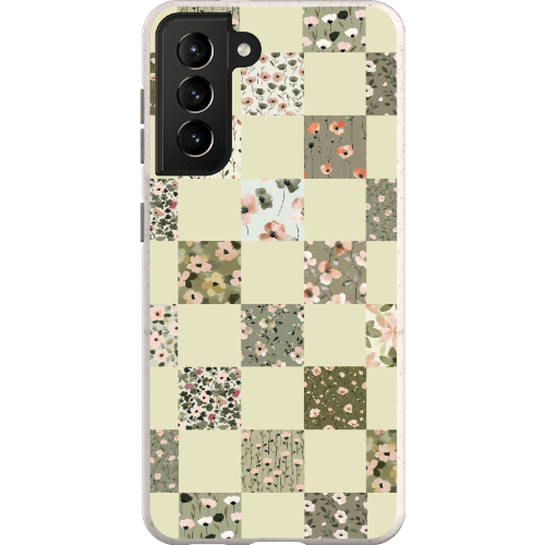 Stepping Green Phone Case Foral Patterns Checkerboard Bio Case