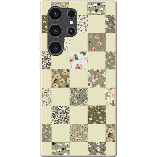 Stepping Green Phone Case Foral Patterns Checkerboard Bio Case