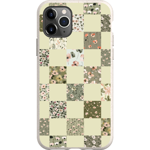 Stepping Green Phone Case Foral Patterns Checkerboard Bio Case
