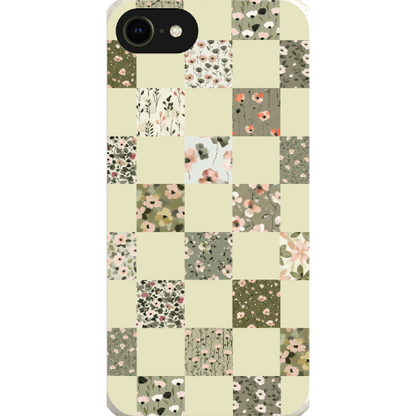 Stepping Green Phone Case Foral Patterns Checkerboard Bio Case
