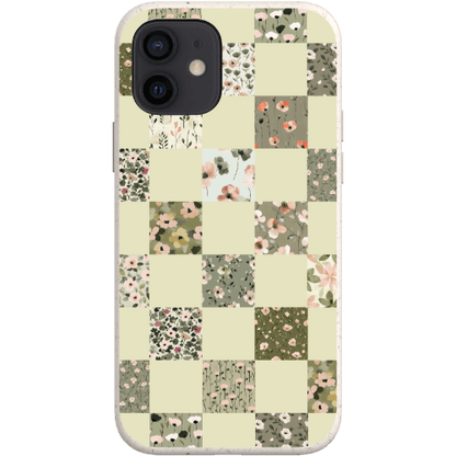 Stepping Green Phone Case Foral Patterns Checkerboard Bio Case