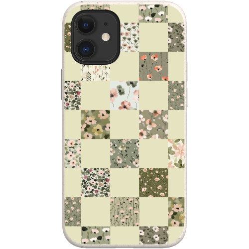 Stepping Green Phone Case Foral Patterns Checkerboard Bio Case