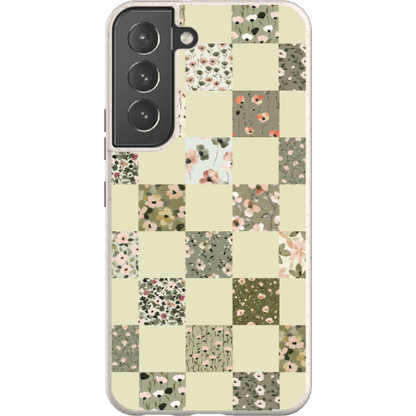Stepping Green Phone Case Foral Patterns Checkerboard Bio Case